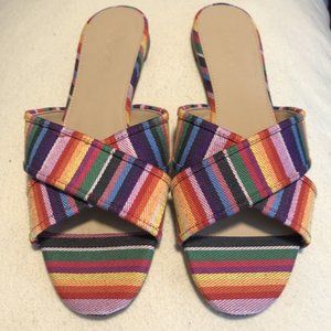 Jcrew multi colored slip on sandals